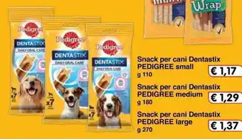 Famila Pedigree Dentastix Snack per cani small 110g offerta