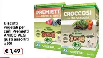 Famila Amico Premietti Veg Biscotti vegetali per cani gusti assortiti 300g offerta