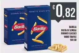 BARILLA PASTA DI SEMOLA FORMATI CLASSICI VARIE TRAFILE 500 gr