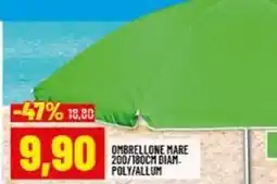 Risparmio Casa OMBRELLONE MARE 200/180CM DIAM- POLY/ALLUM offerta
