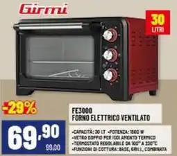 Risparmio Casa Girmi FORNO ELETTRICO VENTILATO offerta
