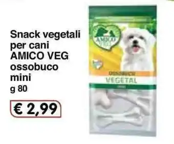 Amico Veg Snack vegetali per cani ossobuco mini 80g