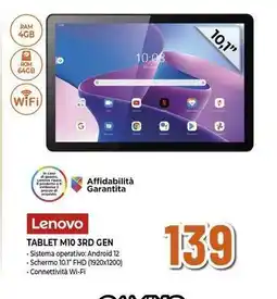 Expert Lenovo TABLET M10 3RD GEN offerta