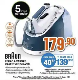 Expert BRAUN FERRO A VAPORE CARESTYLE IS5245BL offerta