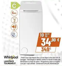 Expert Whirlpool Lavatrice TDLR6240LIT offerta
