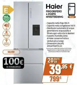 Expert Haier FRIGORIFERO 4 PORTE HFR5719EWMG offerta