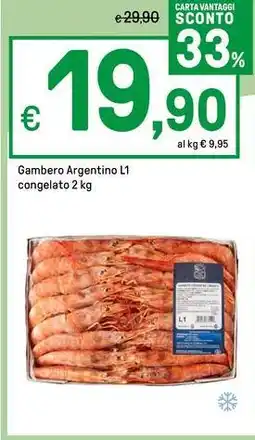 Iper La Grande Gambero Argentino L1 congelato 2 kg offerta