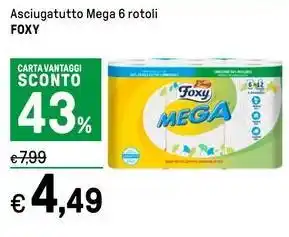 Iper La Grande Asciugatutto Mega 6 rotoli FOXY offerta