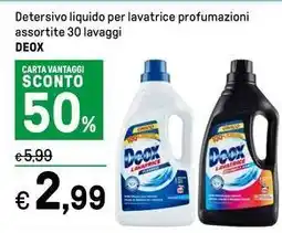 Iper La Grande Detersivo liquido per lavatrice profumazioni assortite 30 lavaggi DEOX offerta