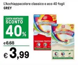 Iper La Grande L'Acchiappacolore classico o eco 40 fogli GREY offerta
