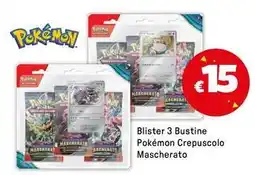 Iper La Grande Blister 3 Bustine Pokémon Crepuscolo Mascherato offerta