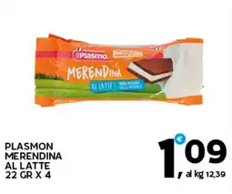 Extra Supermercati PLASMON MERENDINA AL LATTE 22 GR X 4 offerta