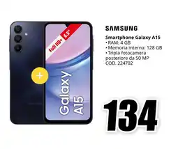 MediaWorld SAMSUNG Smartphone Galaxy A15 offerta