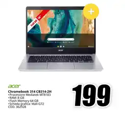 MediaWorld acer Chromebook 314 CB314-2H offerta