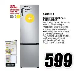 MediaWorld SAMSUNG Frigorifero Combinato RB38C603DSA offerta