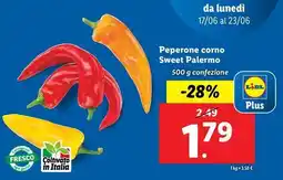 Lidl Peperone corno Sweet Palermo 500 g confezione offerta