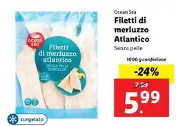 Lidl Ocean Sea Filetti di merluzzo Atlantico 1000 g confezione offerta