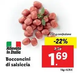 Lidl Bocconcini di salsiccia 250 g confezione offerta
