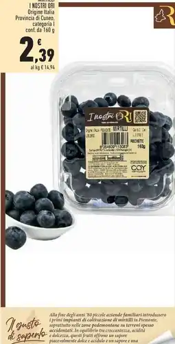 Conad City MIRTILLI I NOSTRI ORI conf. da 160 g offerta