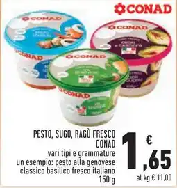 PESTO, SUGO, RAGÙ FRESCO CONAD