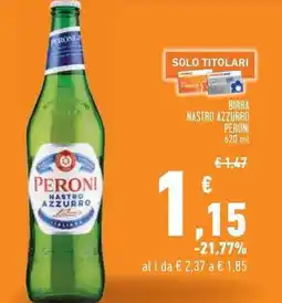 Conad City BIRRA NASTRO AZZURRO PERONI 620 ml offerta