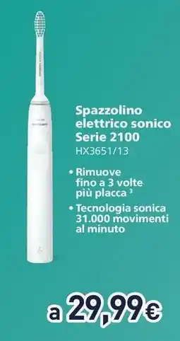 Unieuro Spazzolino elettrico sonico Serie 2100 offerta
