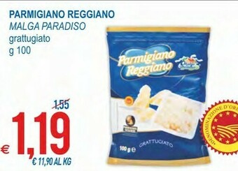 MD Discount Malga paradiso - parmigiano reggiano grattugiato 100 g(ml) offerta