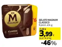 Extracoop GELATO MAGNUM CLASSICO 6 pezzi, 474 g offerta