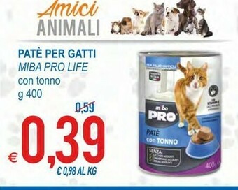 MD Discount Miba pro life animali patè per gatti con tonno offerta