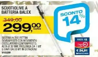 Bricofer Scuotiolive a batterìa balex offerta