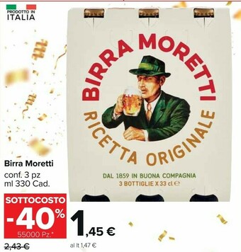 Carrefour Market Birra moretti - birra moretti 330 g(ml) offerta