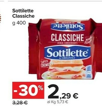 Carrefour Market Mondelez - sottilette le originali classiche 400 g(ml) offerta