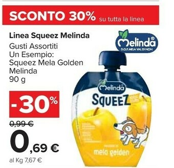 Carrefour Market Squeez mela golden 90 g(ml) offerta