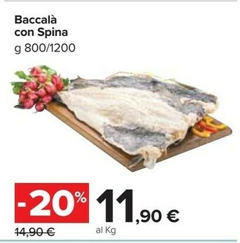 Carrefour Market Baccala con spina offerta