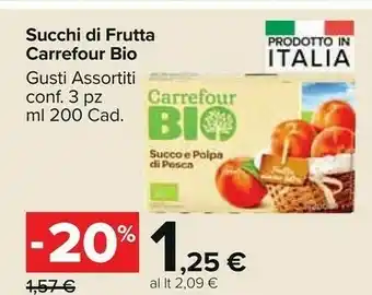 Carrefour Market Carrefour bio succhi di frutta offerta