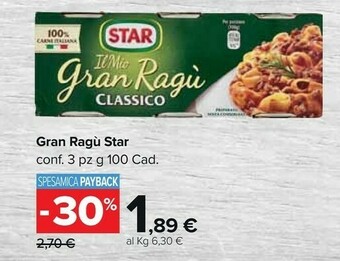 Carrefour Market Gran ragù classico 300 g(ml) offerta
