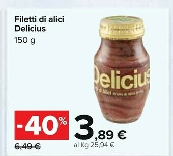 Carrefour Market Delicius filetti di alici offerta