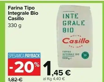 Carrefour Market Molino casillo farina tipo integrale bio offerta