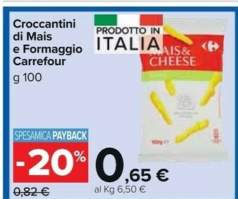 Carrefour Market Carrefour - snack mais & cheese 100 g(ml) offerta