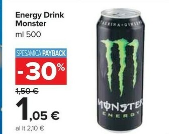 Carrefour Market Monster - energy 500 g(ml) offerta