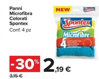 Carrefour Market Spontex panni microfibra colorati offerta