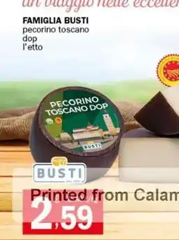 Crai FAMIGLIA BUSTI pecorino toscano dop offerta