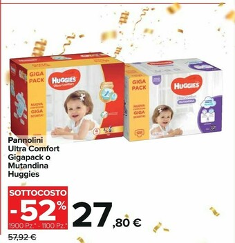 Carrefour Pannolini ultra comfort gigapack o mutandina offerta