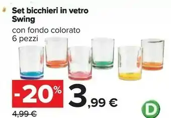 Carrefour Swing set bicchieri in vetro offerta