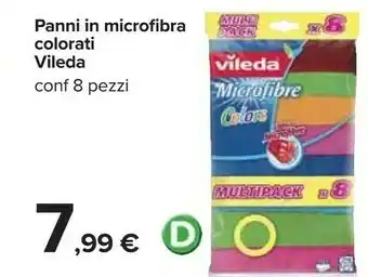 Carrefour Vileda panni in microfibra colorati offerta