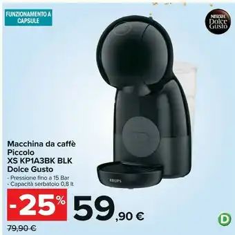 Carrefour Krups piccolo dolce gusto xs macchina per caffè a capsule 0,8 l semi-automatica offerta