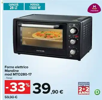 Carrefour Carrefour forno 28 l mto280-17 mandine offerta