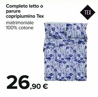 Carrefour Tex completto letto offerta