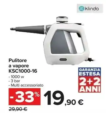 Carrefour Klindo ksc1000-16 ulitore a vapore offerta
