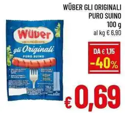 A&O WÜBER GLI ORIGINALI PURO SUINO 100 g offerta